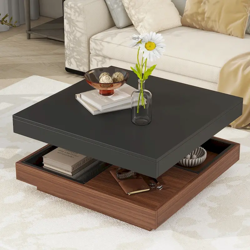 Modern Square Rotating Coffee Table