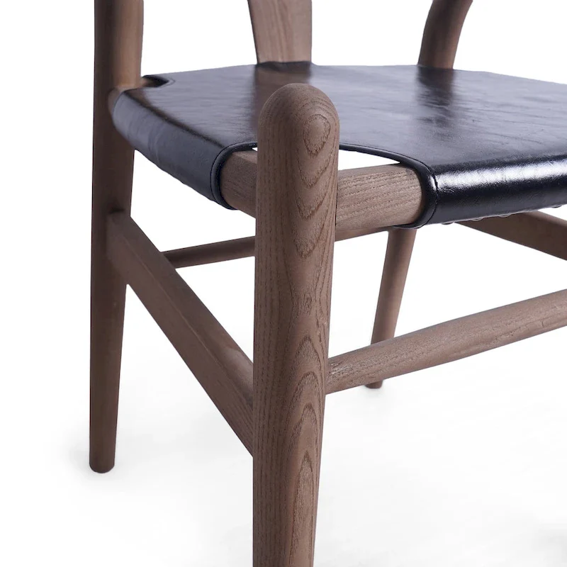 Ash Wood Dining Chairs Set of 6 - Mid-Century Modern Style