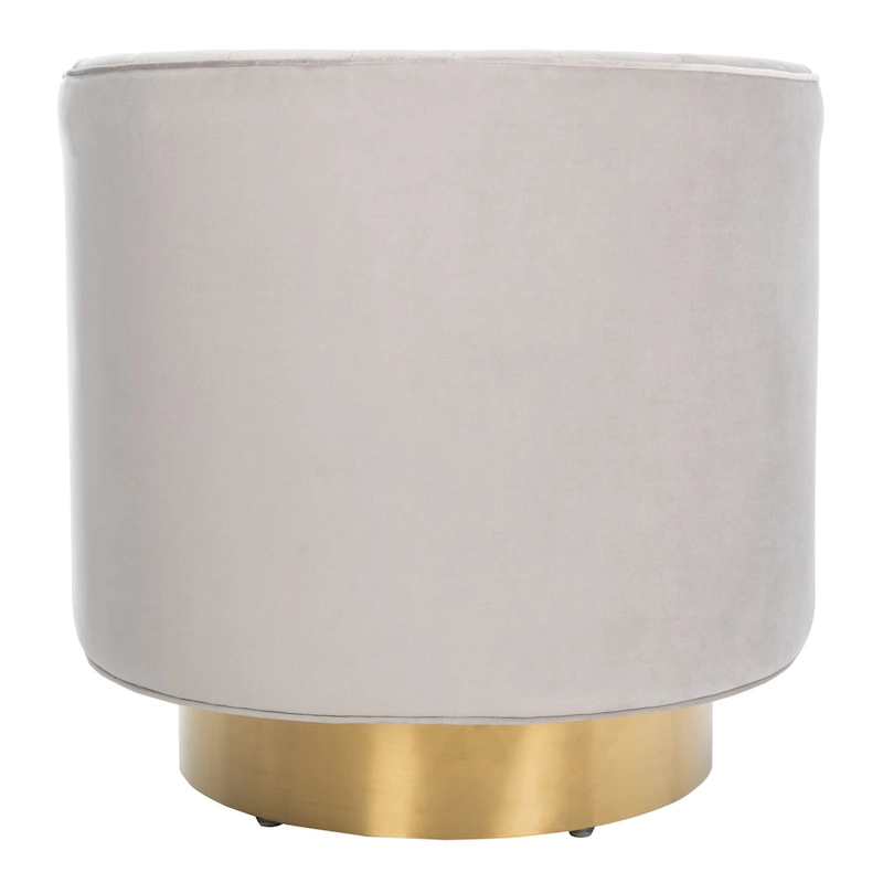 SAFAVIEH Couture Matejka Swivel Channel Tufted Barrel Chair - 28 W x 31 L x 30 H - 28Wx31Dx30H