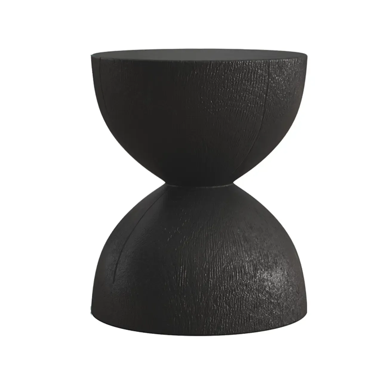 Hourglass Wooden Natural Finish Chairside Table