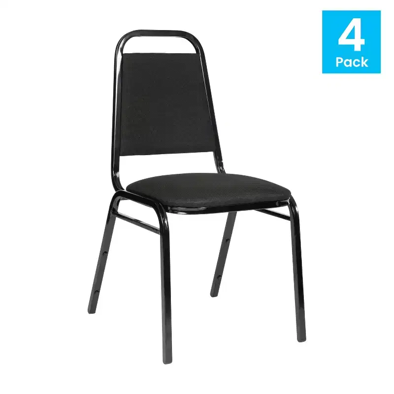 Flash Furniture 4 Pack HERCULES Series Trapezoidal Back Stacking Banquet Chair