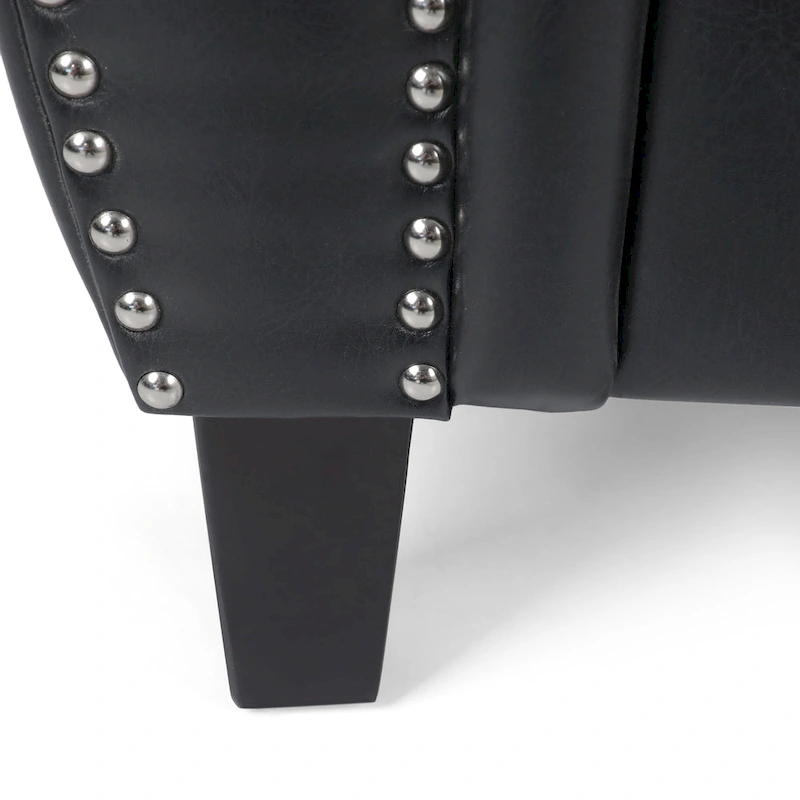 Dowd Faux Leather Club Chair with Nailhead Trim by Christopher Knight Home