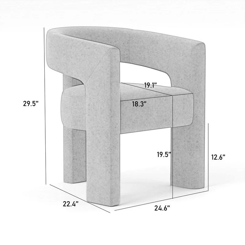 Modern Glam Velvet Upholstered Dining Chair, Open-Back Accent Chair