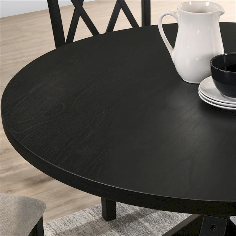 Cross-Buck Base Dining Table in Black