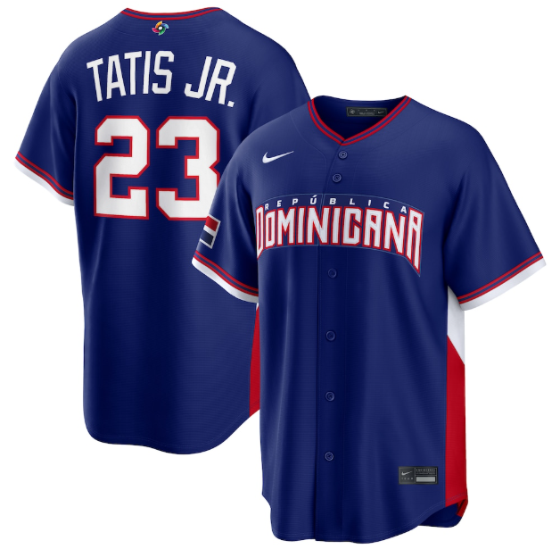 Dominican Republic Baseball Fernando Tatis Jr. Royal 2026 World Baseball Classic Road Stadium Jersey