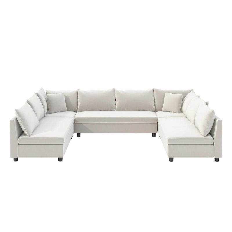 Modular Sectional Sofa, Reversible U Shaped Chenille Couch Set