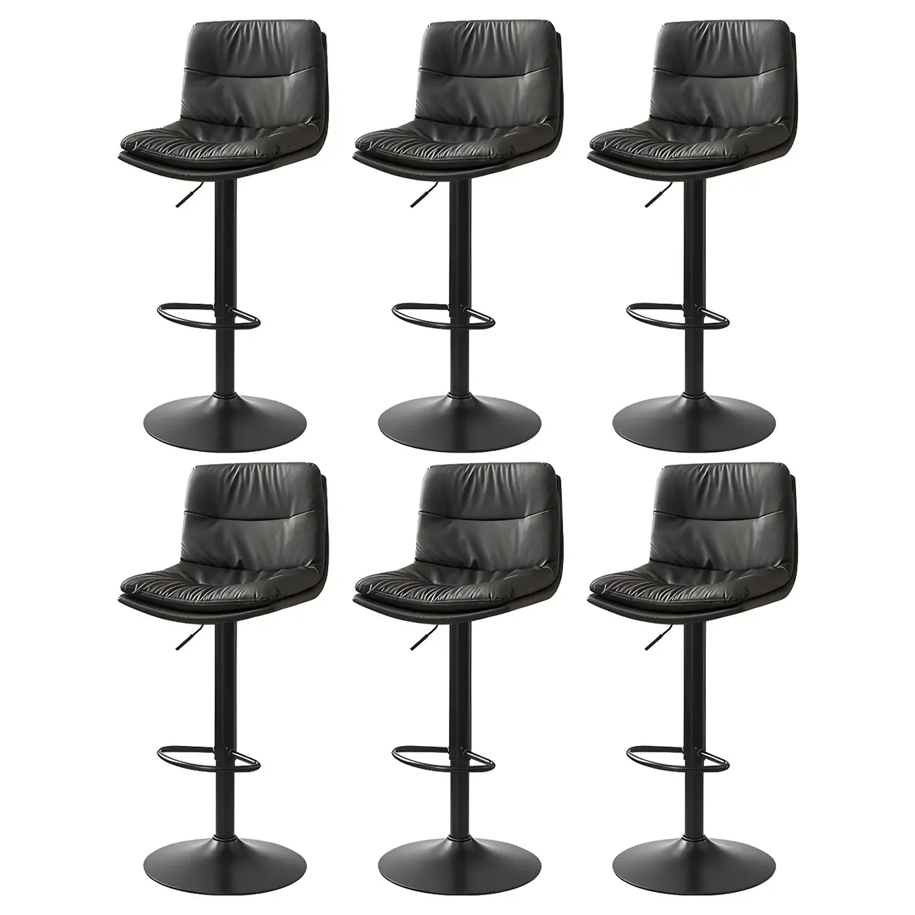 Modern Leather Saddle Swivel Adjustable Bar Stool