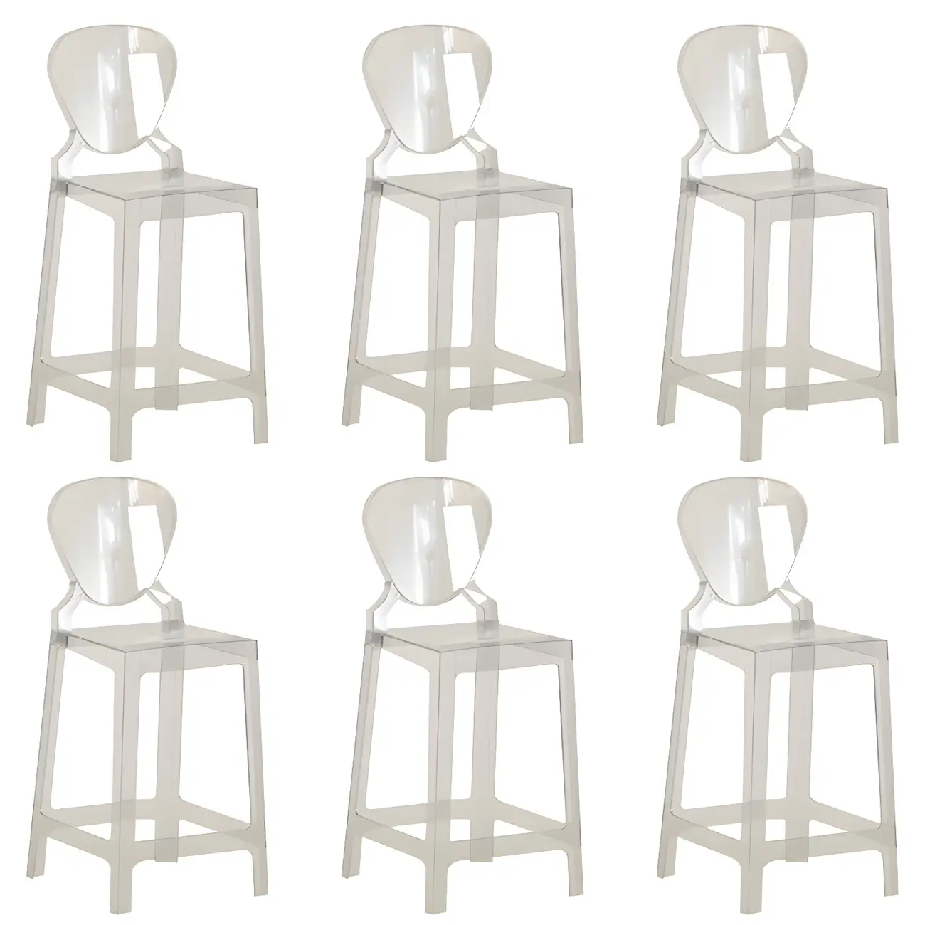Modern Acrylic Smooth Elegant Circular Backrest Bar Stool
