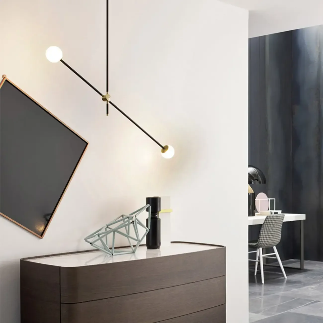 6-Light Black Industrial Sputnik Chandelier