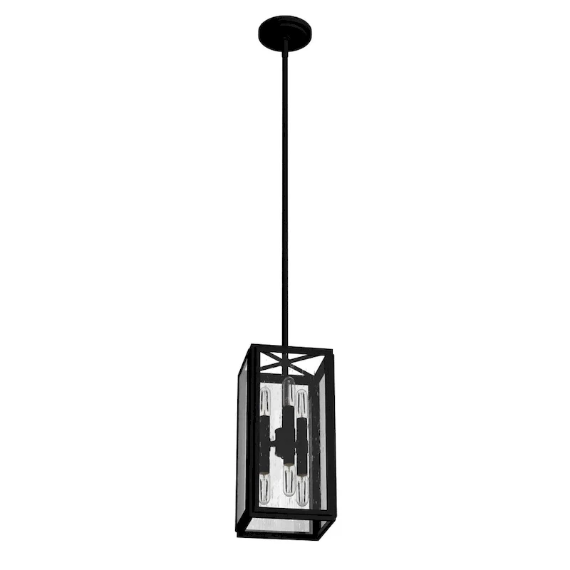 Hunter Felippe 6-Light Pendant w/Clear Seeded Glass, Modern Farmhouse, Industrial - Island, Dining, Entry, Bedroom, Hallway
