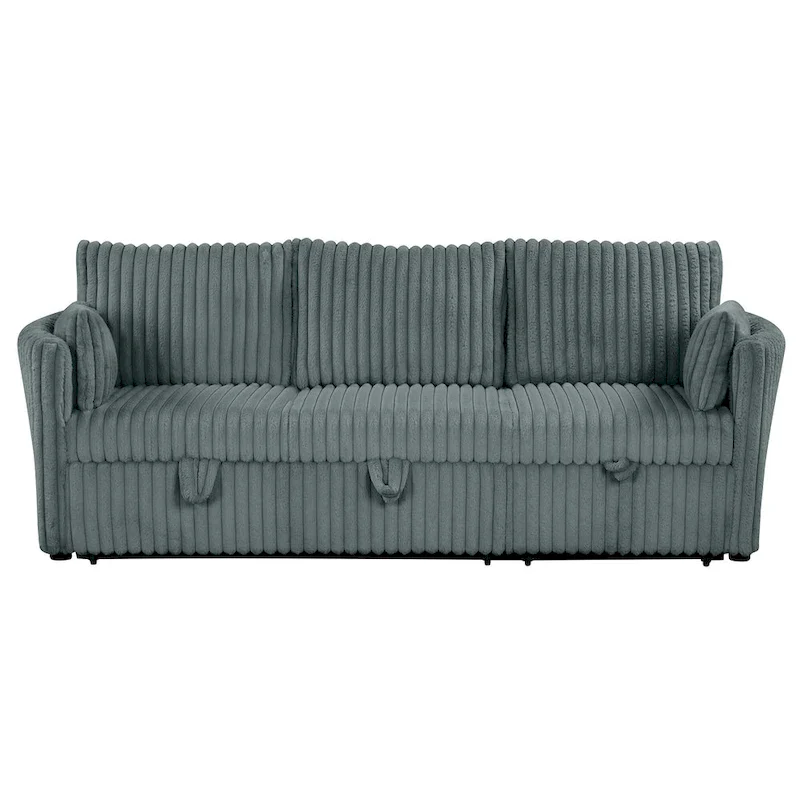 Modern Fabric Sleeper Sectional with USB and 2 pillows