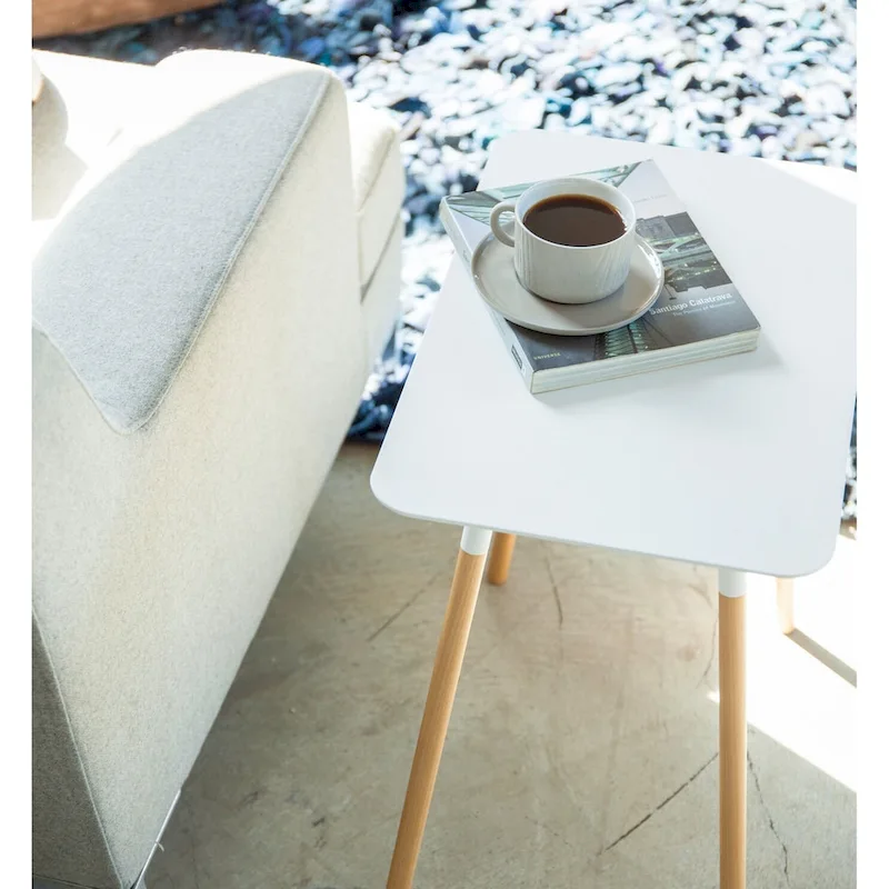 Yamazaki Home Side Table, Steel, Holds 22 lbs, Minimal Assembly - L 11.81 x W 17.72 x H 19.69 inches