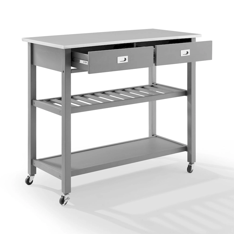 Chloe Stainless Steel Top Kitchen Island/Cart - 37H x 42W x 20D