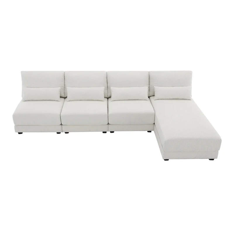 Convertible L-shaped Couch,Wide Seat Sectional Sofa wReversible Chaise