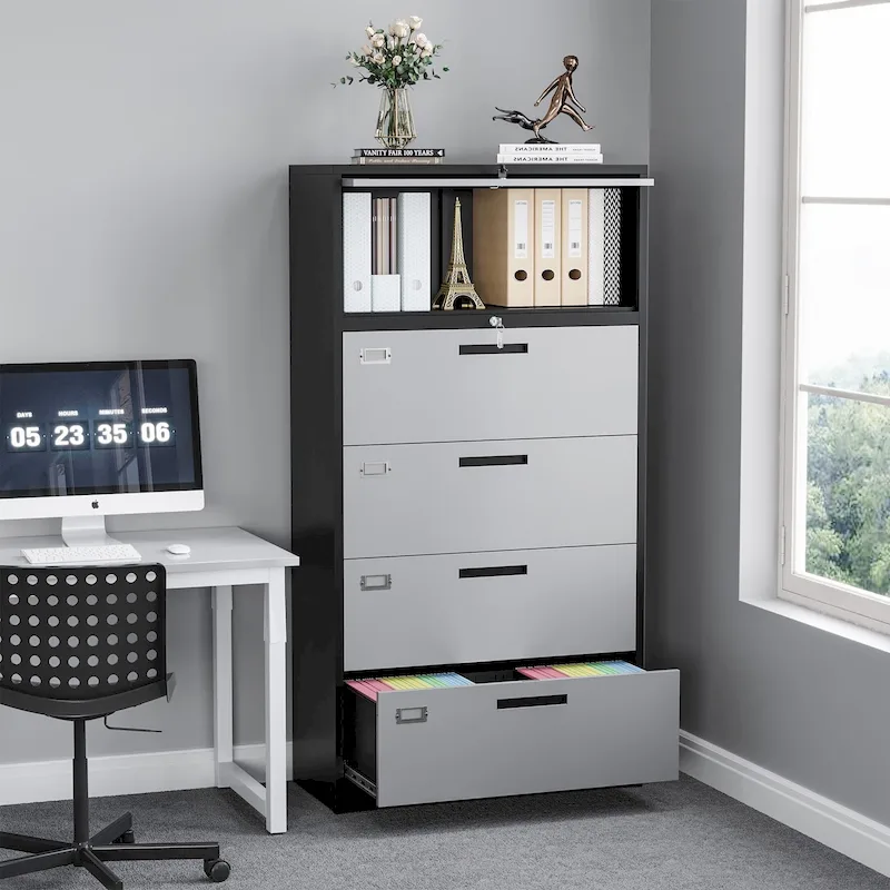 4-Drawer Lateral File Cabinet with Lock