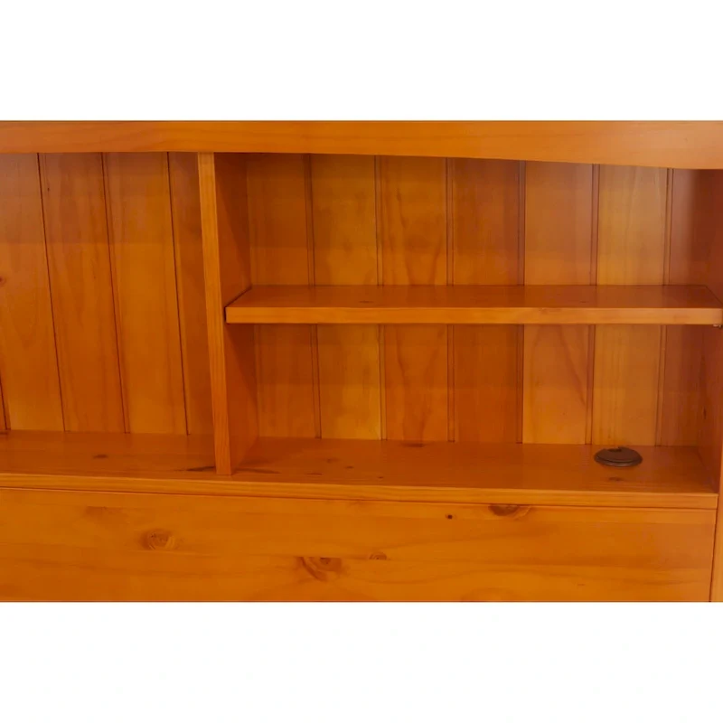 OS Home and Office Furniture Solid Pine Full Daybed with Six Drawers in Warm Honey