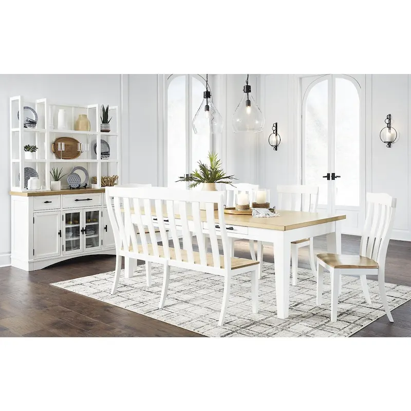 Signature Design by Ashley Ashbryn White/Natural Dining Server - 60  W x 19  D x 37  H