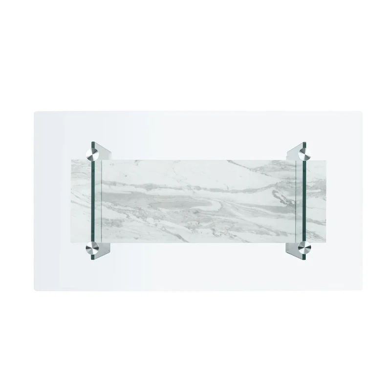 SAFAVIEH Gennie Modern Glass Coffee Table - 43.3  x 23.6  x 16.5  - 43Wx24Dx17H