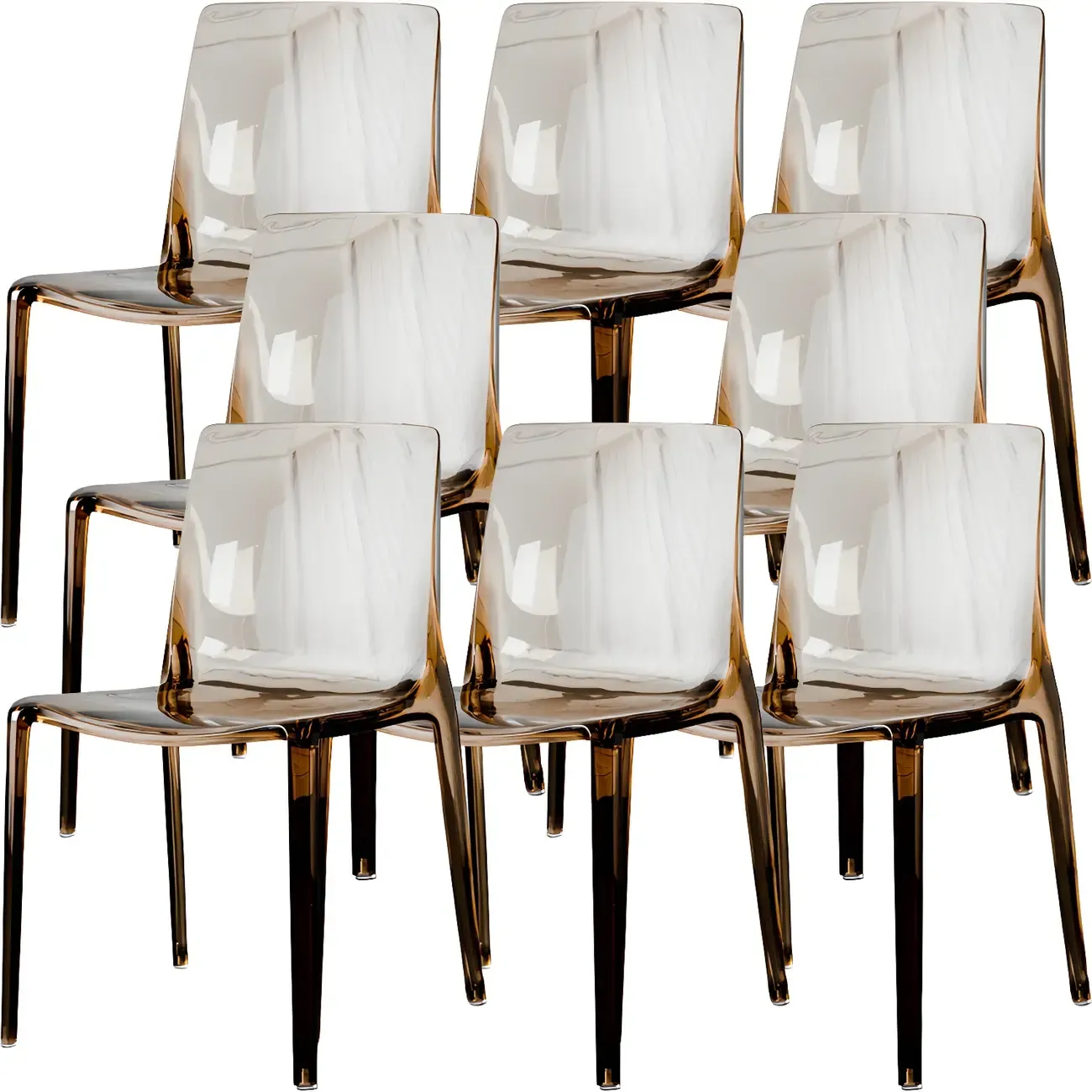 Amber Acrylic Armless Low Back Dining Chair