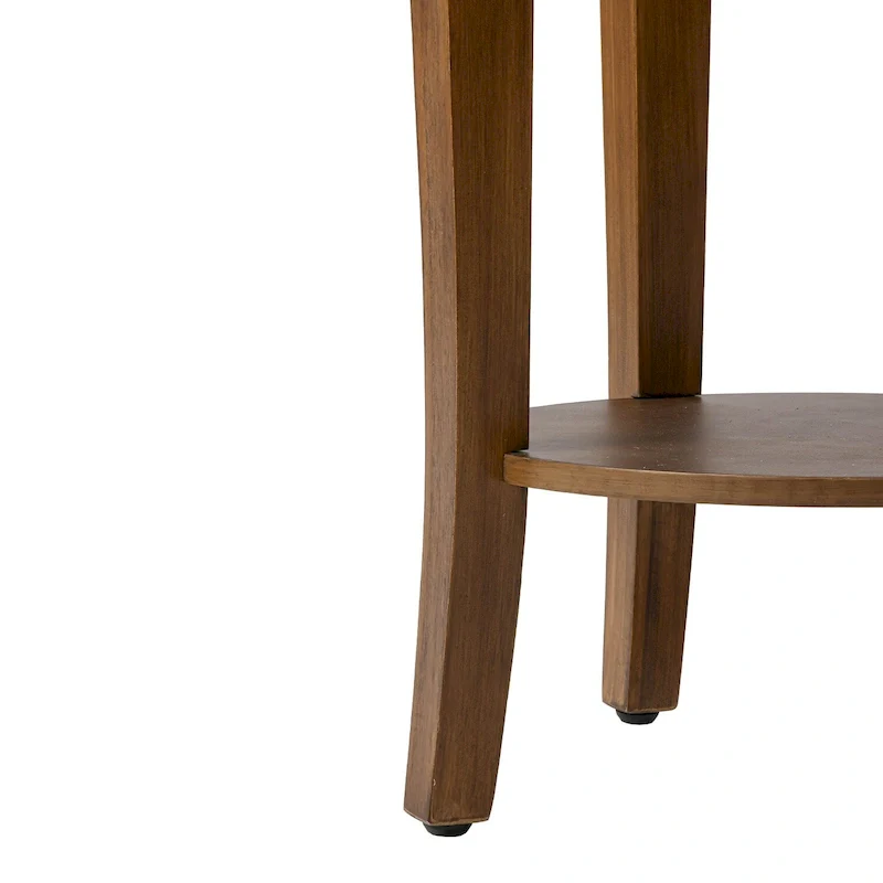 COSIEST 2-Tier Round Accent End Table with Shelf