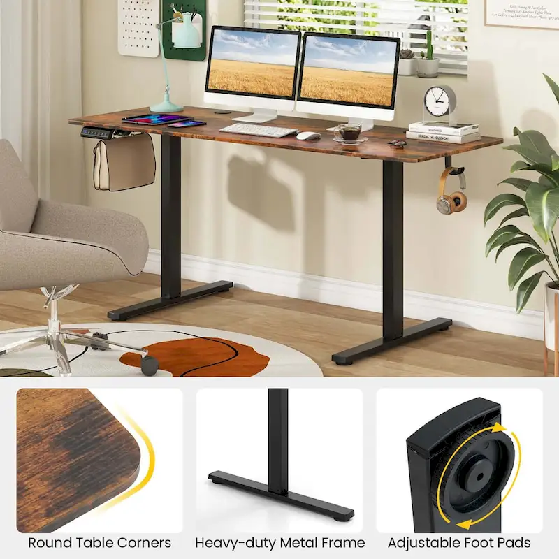 Costway 63 x 24 Inch Sit Stand Desk Height Adjustable Electric - See Details