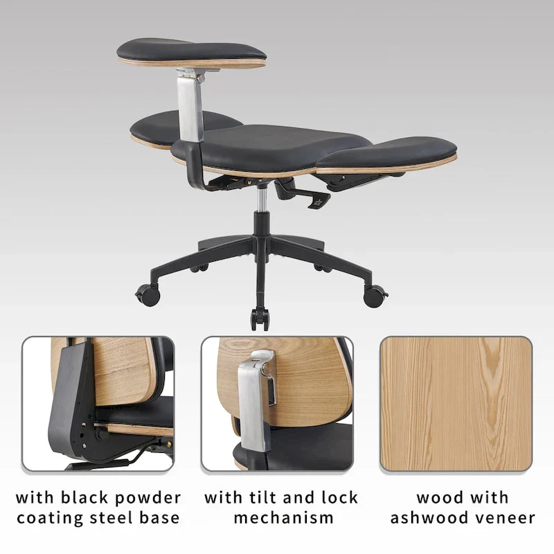 Black Ergonomic Adjustable Meditation Chair Multi-Position Home Office Chair