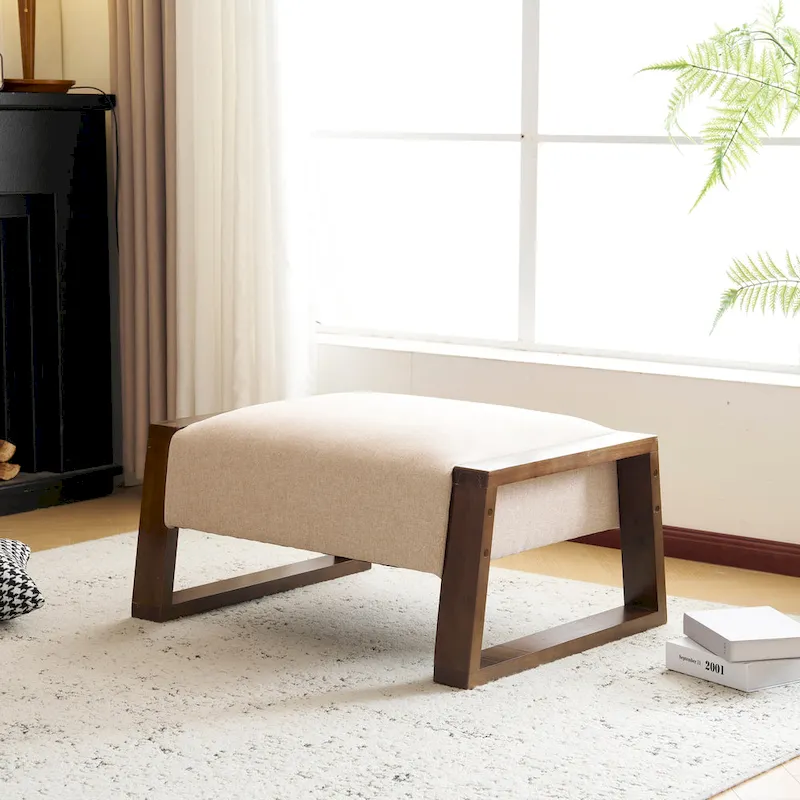 Harper Modern Beige Upholstered Ottoman