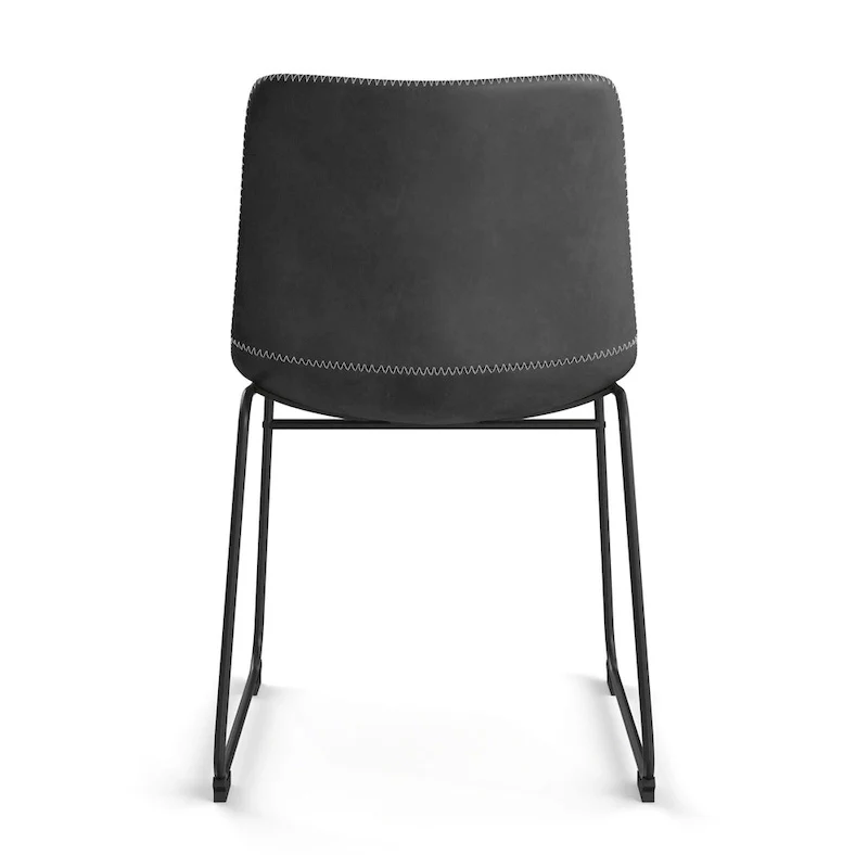 Petra Vegan Leather Side Chairs with Black Legs (Set of 2)