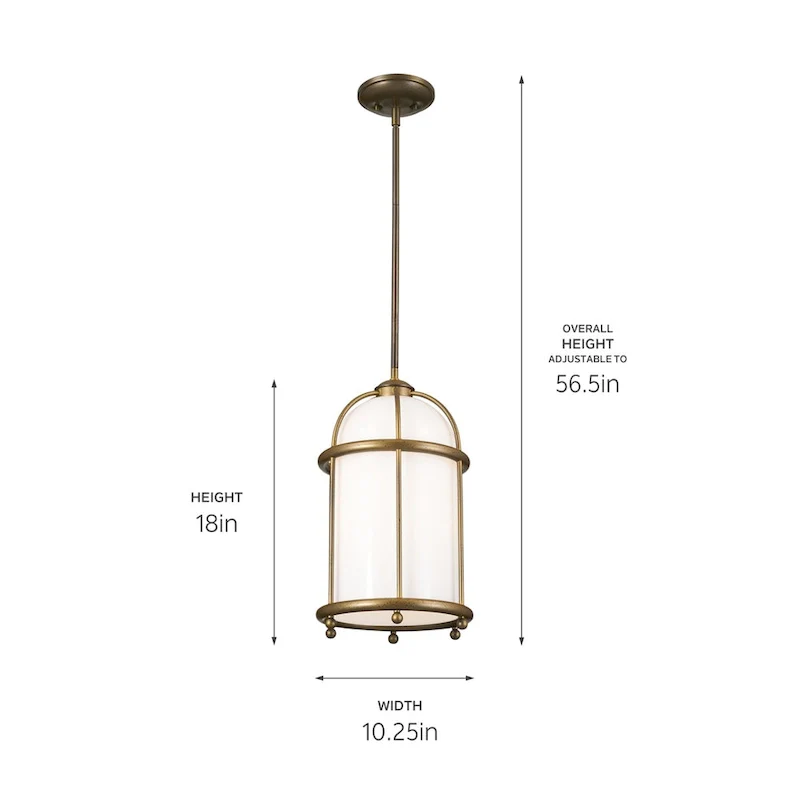 Kichler Lighting Topiary 10 inch 1-Light Pendant Character Bronze with Opal Glass