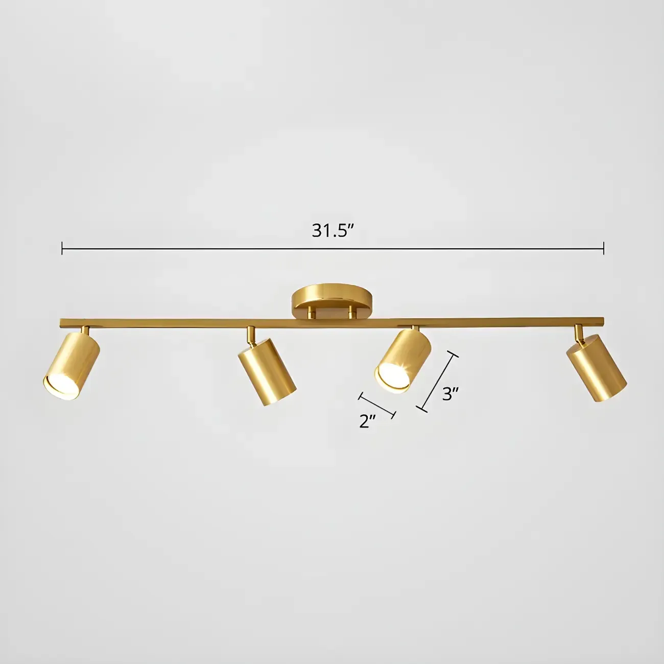 6-Light Modern Golden Swing Arm Semi Flush LED Track Light