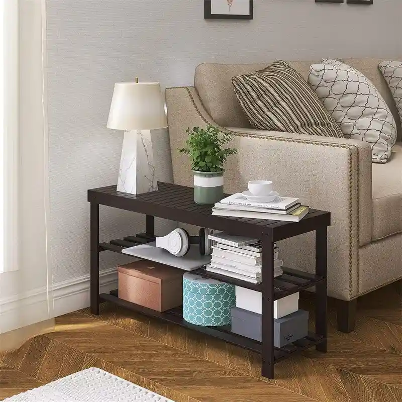 Bamboo Shoe Rack Bench