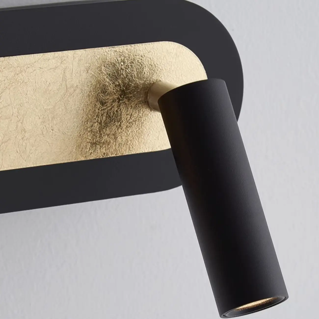 Mini Geometric 2-Light Black-Gold Wall Sconce in Rotatable