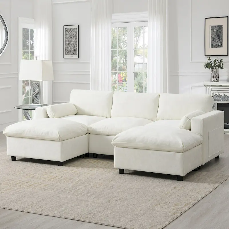 Merax 5 Seat U Shaped Sleeper Couch Set