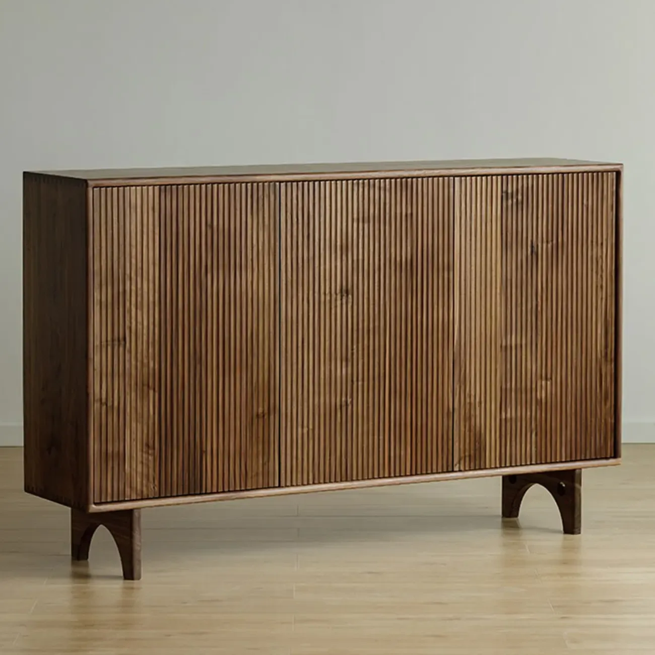 Scandinavian Dark Walnut Solid Wood Shoe Cabinet