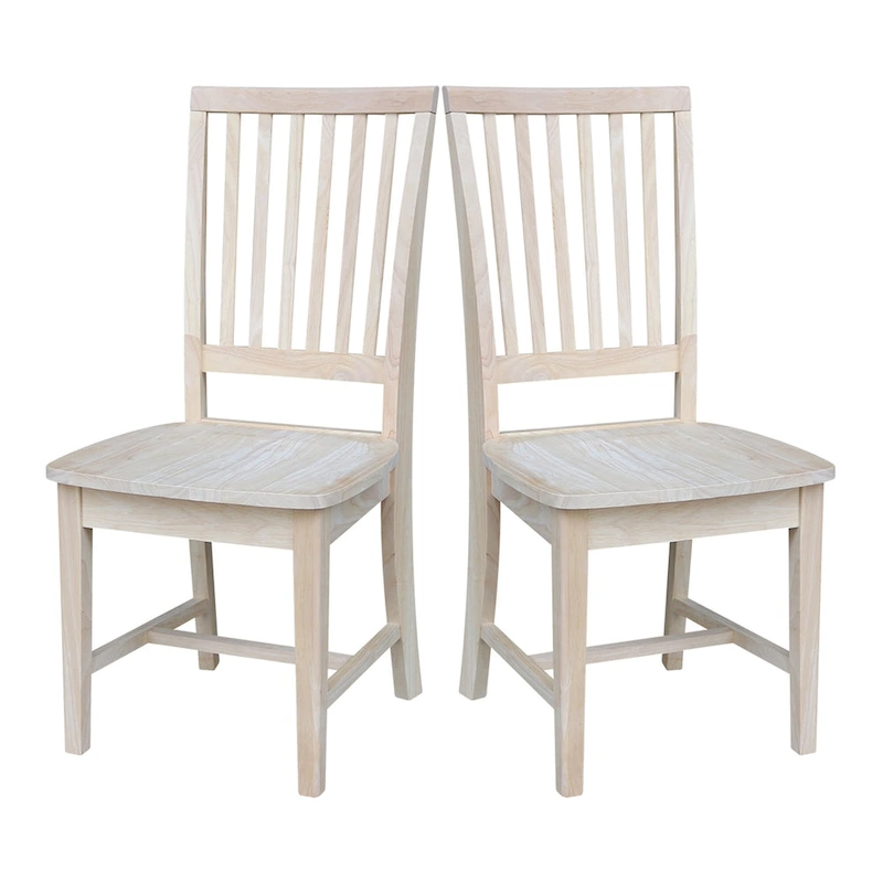 Solid Wood Mission Dining Side Chairs, Set of 2