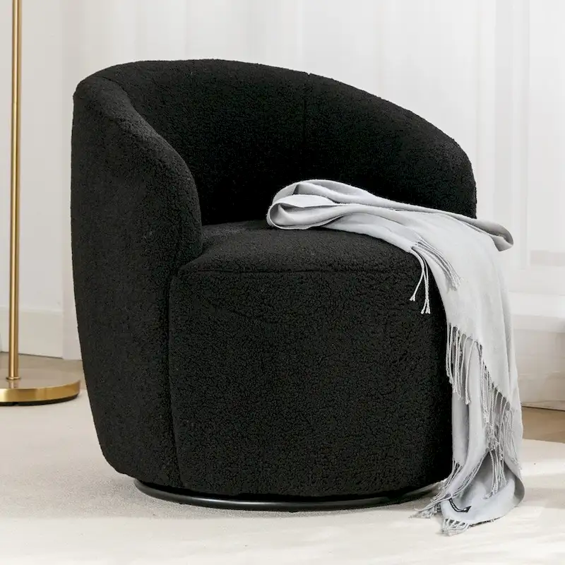 Teddy Fabric Swivel Accent Armchair Barrel Chair