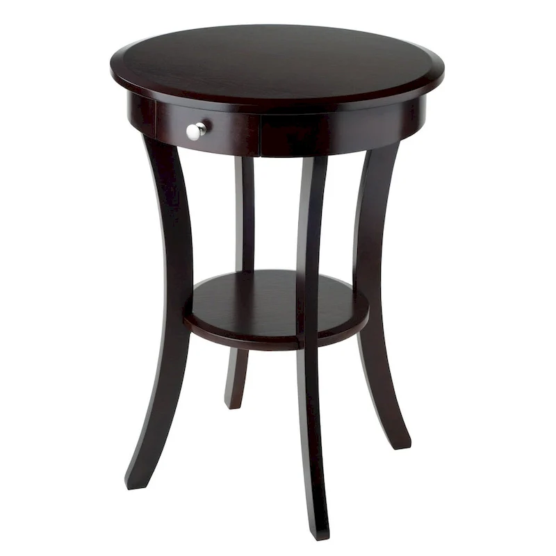 Round Accent Table, Cappuccino - 20W x 20D x 27H.