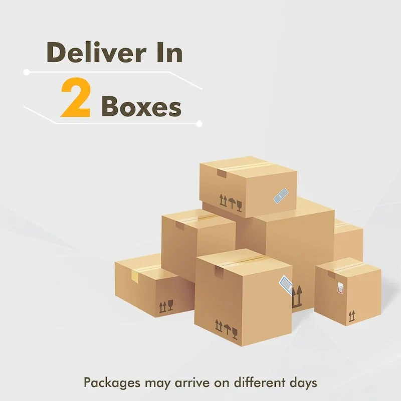 HOOOWOOO Living Room L-Shaped Polyester Fabric Reversible Chaise Sofa