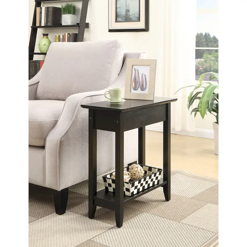 Flip Top End Table with Shelf