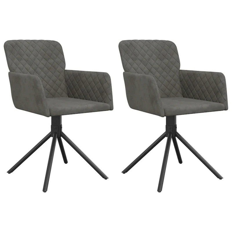 vidaXL Swivel Dining Chairs 2 Pcs Modern Accent Upholstered Side Chair Velvet - 20.3 x 23.2 x 32.9