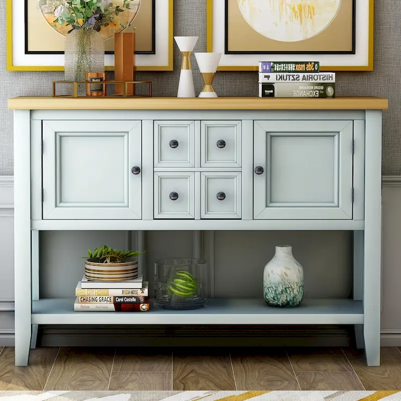 Modern Buffet Sideboard Console Table with Bottom Shelf
