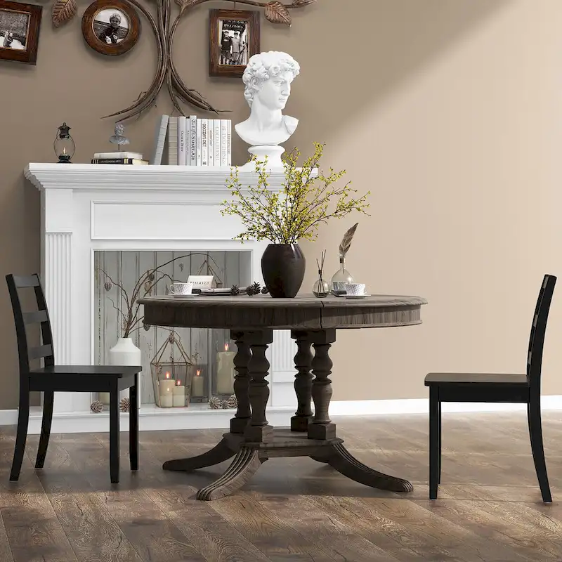 Dining Chairs Ladder Back Armless Side Chair with Solid Wood Legs