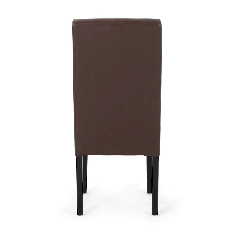 Button-Tufted Upholstered Dining Chairs, Set of 6, Mid-Century Modern Faux Leather