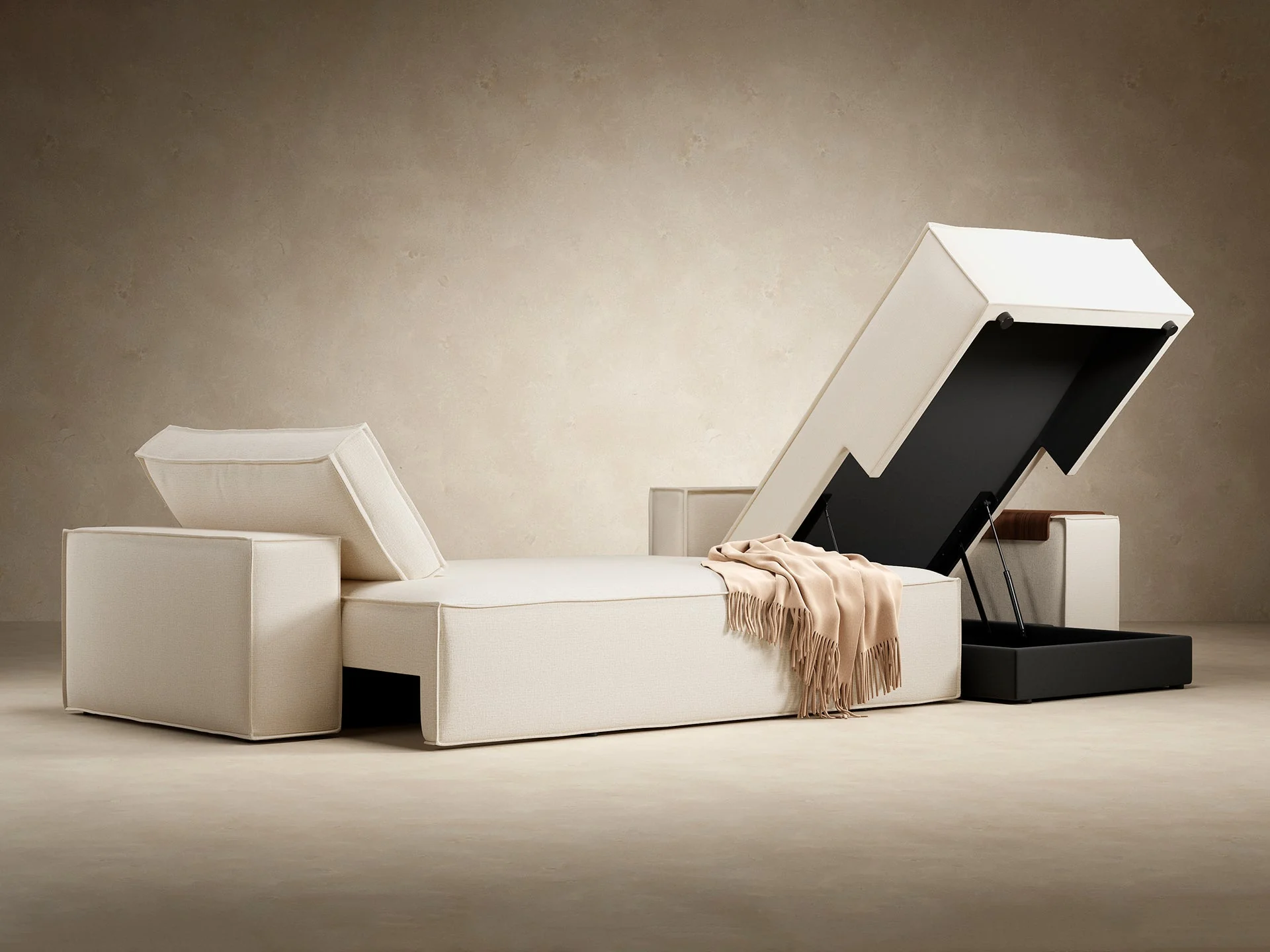 Newilla Wide Arms Sectional Sofa Bed