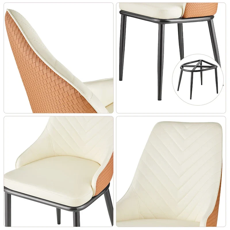 Faux Leather Upholstered Dining Chairs, Set of 4 - 18.1W x 21.3W x 36.6H