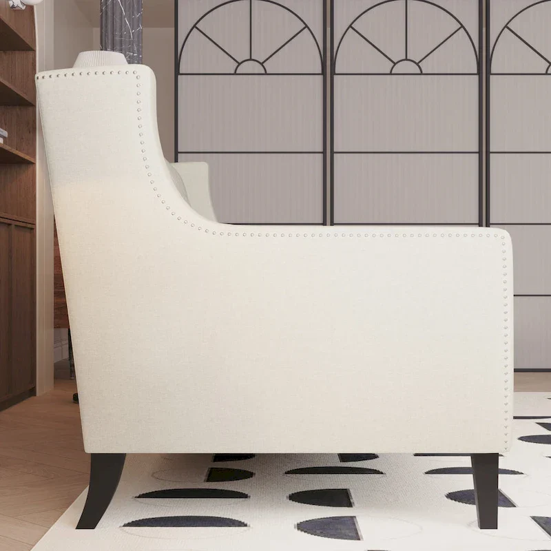 Naro Mid-Century Modern Fabric 3-Seater Sofa with Tufted Backrest by Christopher Knight Home