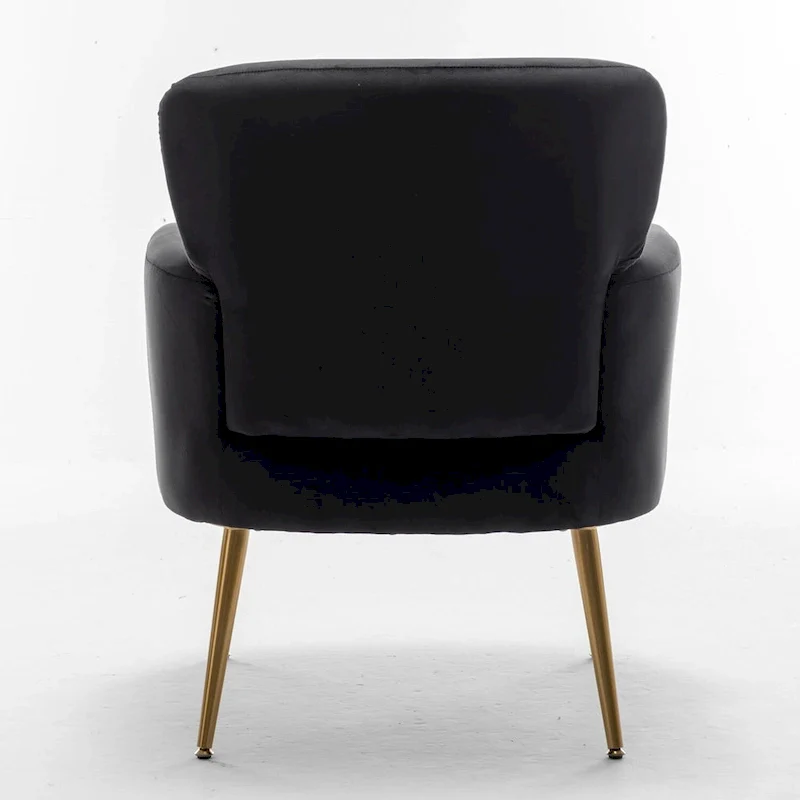 Velvet Accent Chair with Gold Metal Legs