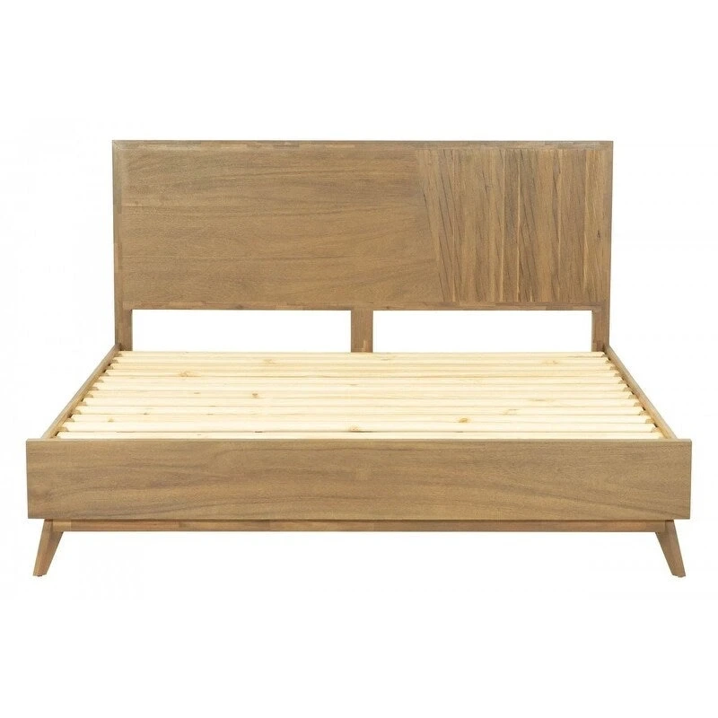 HomeRoots Natural Wood Queen Bed Frame