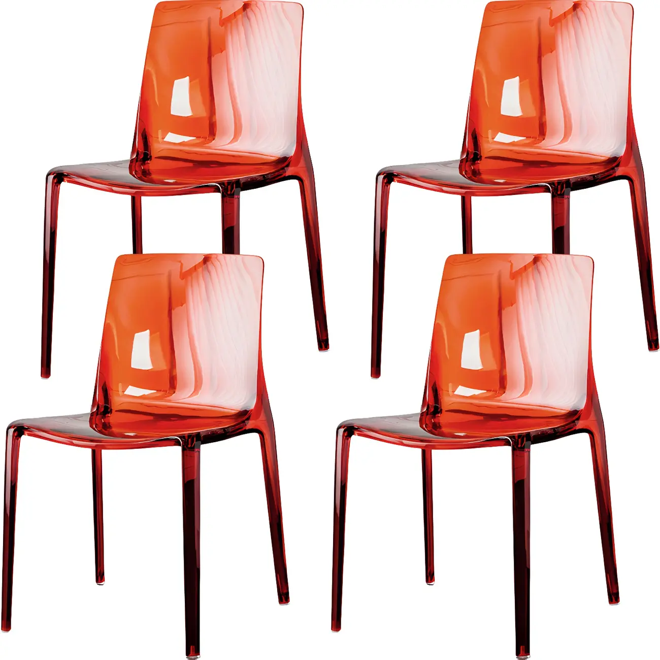 Amber Acrylic Armless Low Back Dining Chair