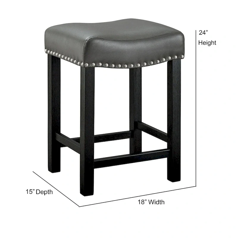 Steve Silver Ariana Gray Faux Leather Counter Stool - Set of 2